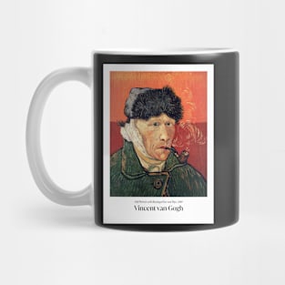 Self-Portrait with Bandaged Ear and Pipe with text Mug